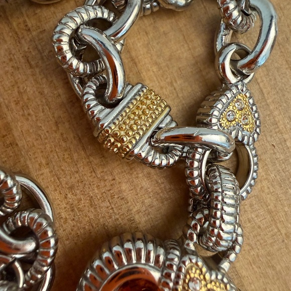 Citrine Heart Pendant Silver and Gold Necklace - Picture 6 of 13